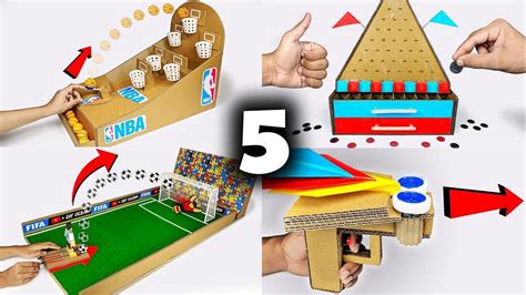 5 Amazing Cardboard Games Compilation Youtube