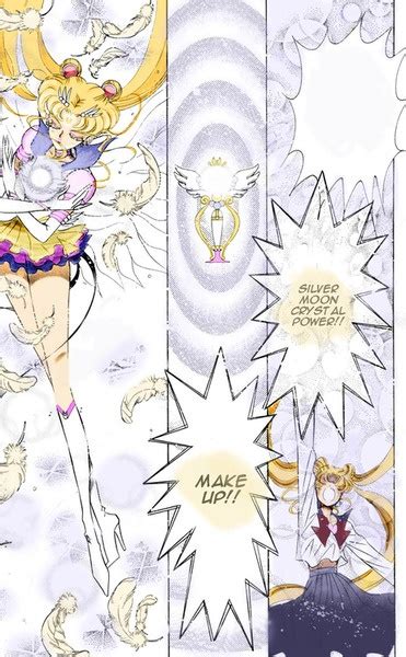 Silver moon crystal eternal power is eternal sailor moon's last and most powerful energy attack in the manga, being used in act 60. Manga Silver Moon Crystal Power, Make Up! | Sailor moon, Silver moon, Anime