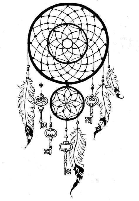 All coloring pages in printable pdf format. Dreamcatcher keys - Dreamcatchers Adult Coloring Pages