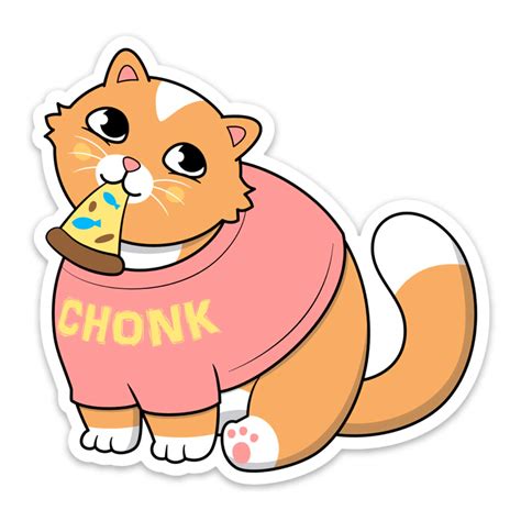 Buy Stickeroonie Cat Chonk Funny Stickers Cute Cat Vinyl Stickers 4