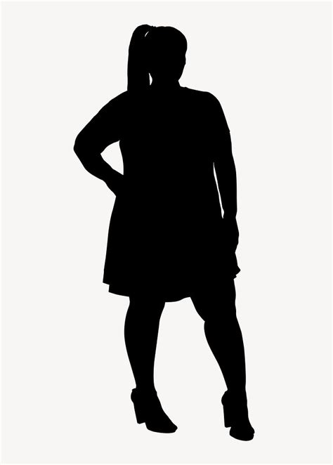 Plus Size Woman Silhouette Hand On Hips Psd Illustration Rawpixel