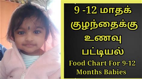 Food chart for 5+ months babies in tamil | complete diet chart for 0 to 6 months babyhey friends according to world health organisation a baby needs only. Food Chart For 9 - 12 Months Babies in Tamil - 9 - 12 ...