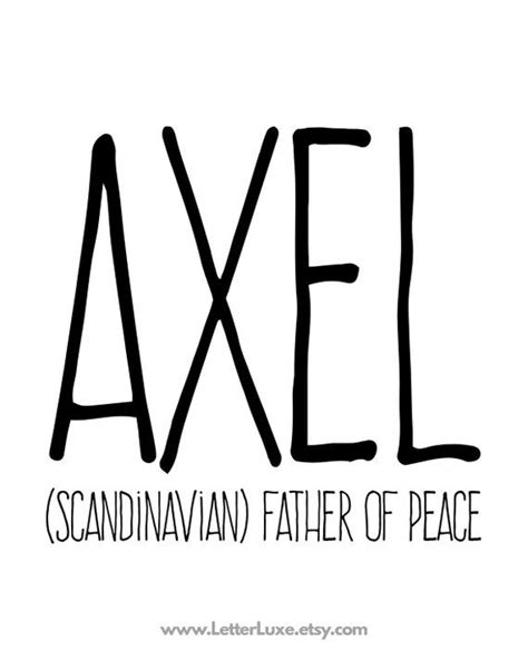 Axel Aksel Name Meaning Art Axel Printable Baby Shower Etsy Names