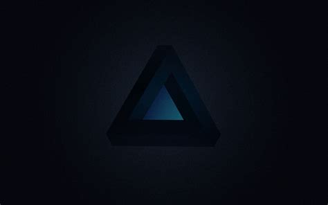 Black Pyramid Wallpaper Minimalism Penrose Triangle Dark Digital