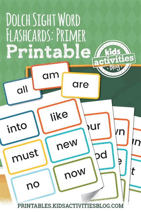 Dolch Sight Word Flashcards Primer List Preschool Printable Game Etsy