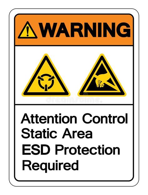 Attention Static Control Area Esd Protection Required Symbol Sign