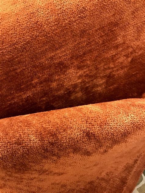 Designer Antique Inspired Chenille Velvet Fabric Rust Brown Orange