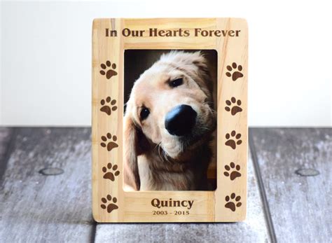 Pet Memorial Frame Dog Picture Frame Wooden By Customwoodwonders