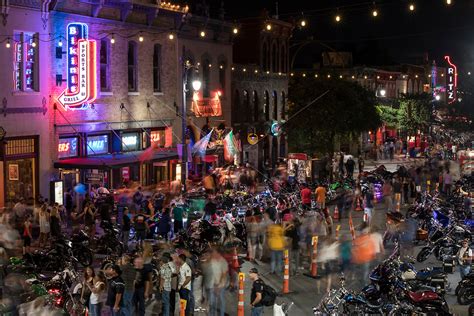 Austins 6th Street Bar District Is Full Of Thousands Of Excited Motorcycle Enthusiast For The