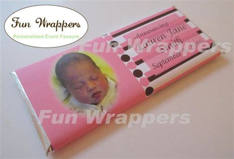 Photo Baby Shower Baby Announcement Candy Bar Wrapper Adorable Pink