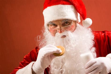 Santa Eating Stock Photo Image Of Face December Glass 13033932