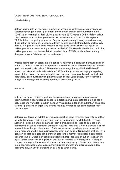 Maybe you would like to learn more about one of these? (DOC) DASAR PERINDUSTRIAN BERAT DI MALAYSIA | Qama Yuy ...
