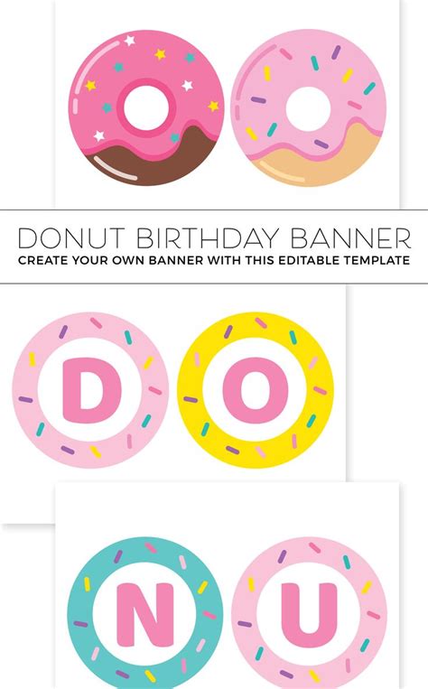 Donut Grow Up Birthday Banner Arra Creative Donut Themed Birthday