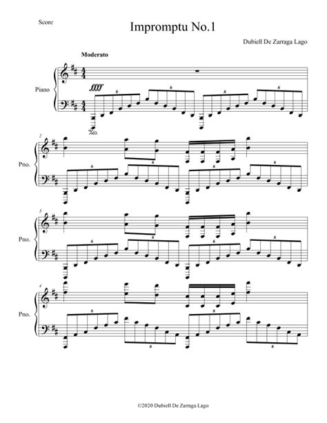 Impromptu Suite 2020 Sheet Music Dubiell A De Zarraga Lago Piano Solo
