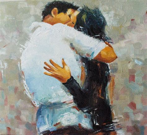 Passionate Embrace Original Painting Couple in Love Oil | Etsy