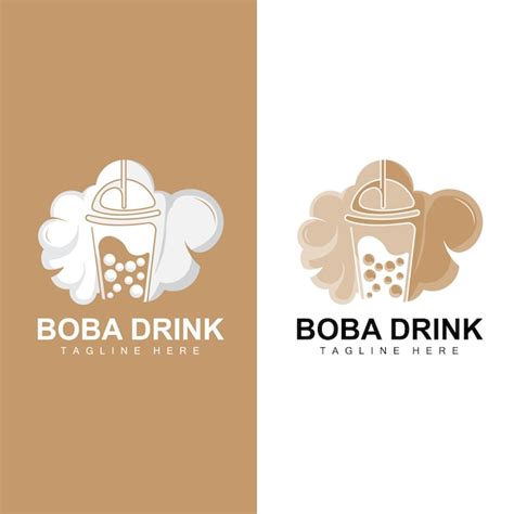 Premium Vector Boba Drink Logo Design Modern Jelly Drink Bubble