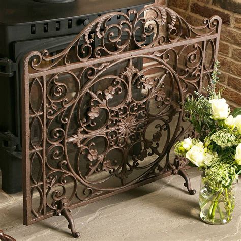 Maybe you would like to learn more about one of these? Antique Style Ornate Copper Fire Screen in 2021 | Wrought iron fireplace screen, Fireplace ...