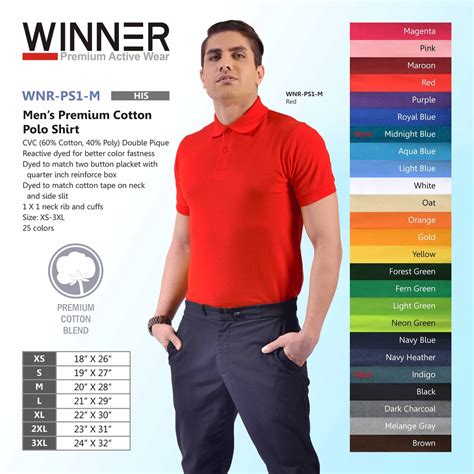 Winner Mens Premium Cotton Polo Shirt Color Ab Black Red Rb Dc