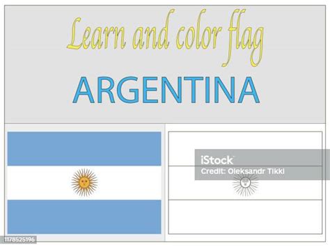 Bendera Nasional Argentina Mewarnai Buku Untuk Pendidikan Dan