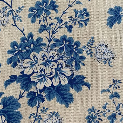 Antique French Chintz Fabric 1850 Lightly Glazed Cotton China Etsy In