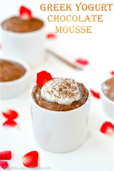 A delightful and simple chocolate mousse recipe made with greek yogurt. Spicy Treats: Greek Yogurt Chocolate Mousse Recipe | Easy ...
