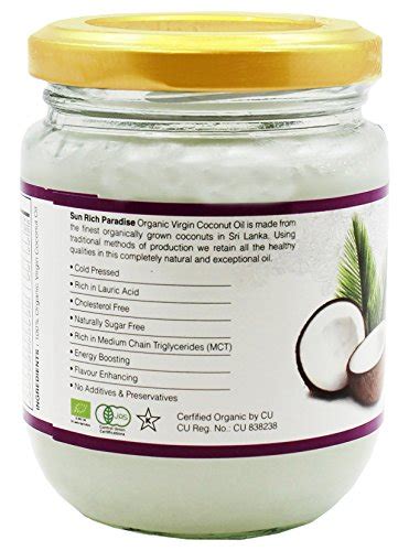 Sun Rich Paradise Organic Extra Virgin Coconut Oil 7 Ozglass Jar