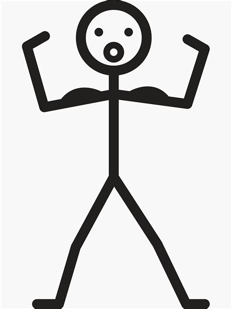 Stick Figure Bicep T Muscle Fitness Skinny Sticker For Sale By