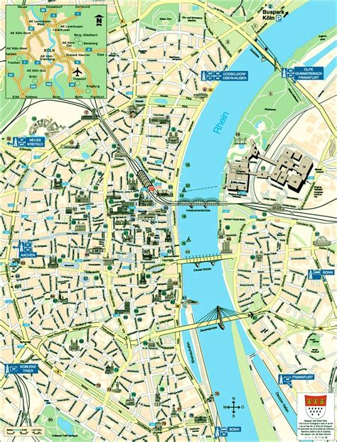Nice Map Of Colognebonn Tourist Travelquaz Pinterest Cologne