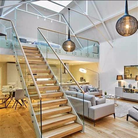 See more ideas about stairs design, staircase design, modern stairs. China Modern Double Steel Stringer Wood Steps Straight Staircase with Glass Railing Photos ...
