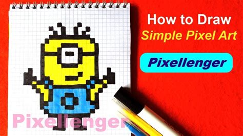 Happy Minions Cute Minions Squared Notebook Easy Pixel Art Simple