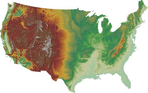 Digital Elevation Model Of The Contiguous United States Us History American History History