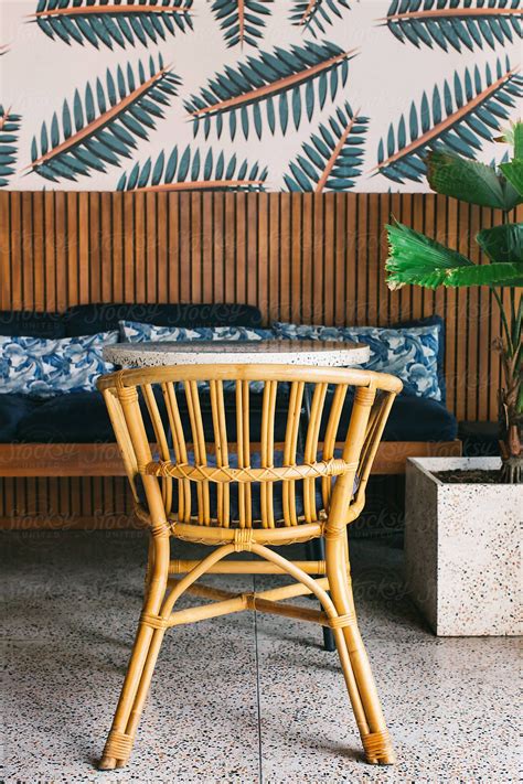 Modway promenade industrial modern steel bamboo two dining armchairs in gunmetal Bamboo Chair In Hip Restaurant | Stocksy United (With images) | Bamboo chair, Bamboo restaurant ...