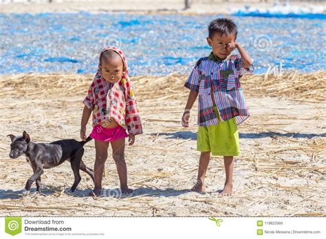 Children In Thandwe Village Ngapali Beach Myanmar Editorial Stock