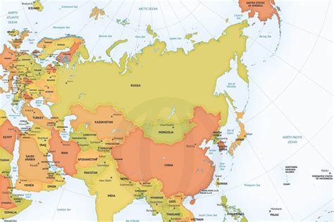 Vector Map Of Continent Asia Custom Designed Graphics Creative Market