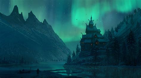 Download Aurora Borealis Lake Landscape Video Game Assassins Creed