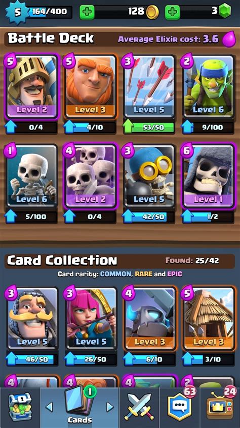 This is the best deck for arena 4, it includes the legendary card miner so if you unlock it, be sure to use this powerful deck. Build Me a Deck Arena 3 - 5 : ClashRoyale