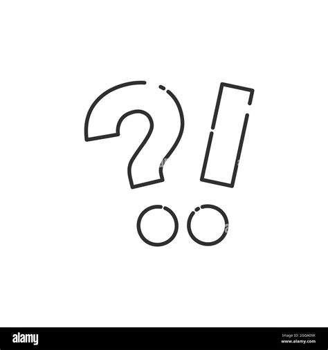 Question Mark And Exclamation Point Linear Icon Stock Vector