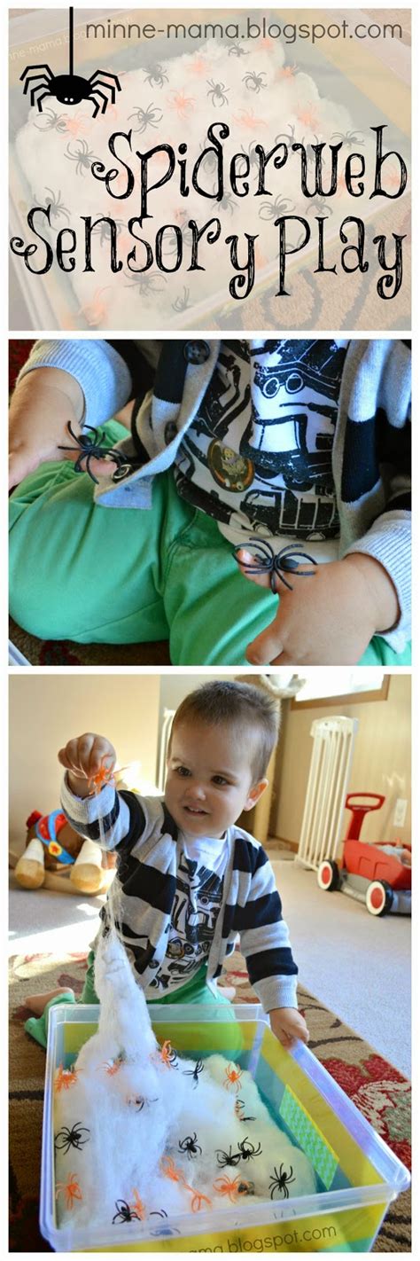 Kids can learn to play without making a giant mess, inside. Minne-Mama: Spider Web Sensory Play