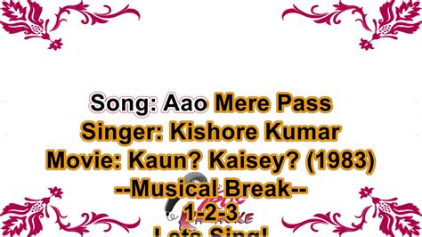 1k Subs Special Aao Mere Paas Aur Aao Karaoke With Lyrics
