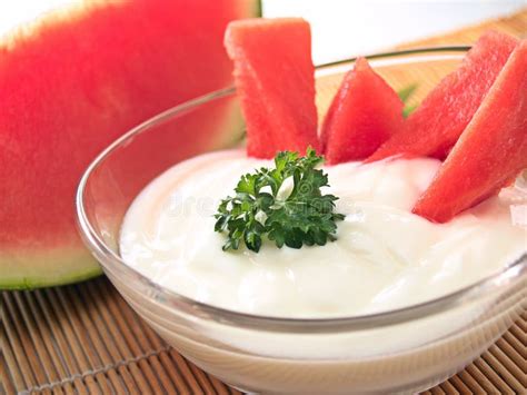 Watermelon And Yogurt Stock Image Image Of Melon Summer 20334307