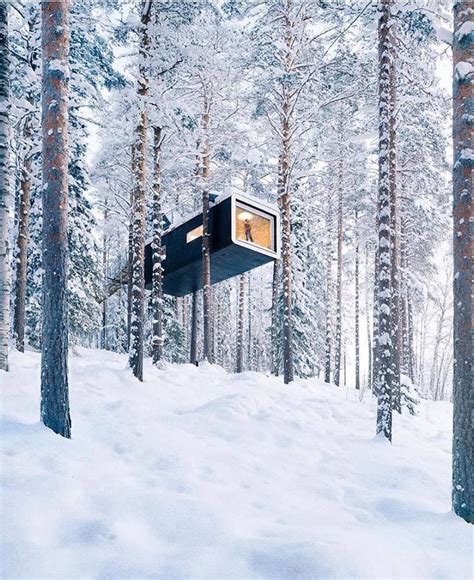 Sweden valley hotel & cabins. Tree Hotel in Norrbotten Sweden ... | Snow cabin, Tree ...
