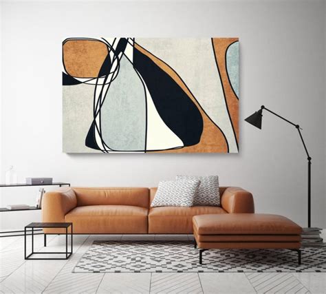 Irena Orlov Mid Century Modern Art Line Art Painting Mixed Media On