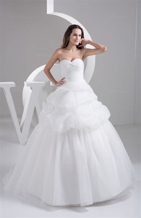 White Ball Gown Bridal Gowns Open Back Summer Strapless Sweetheart
