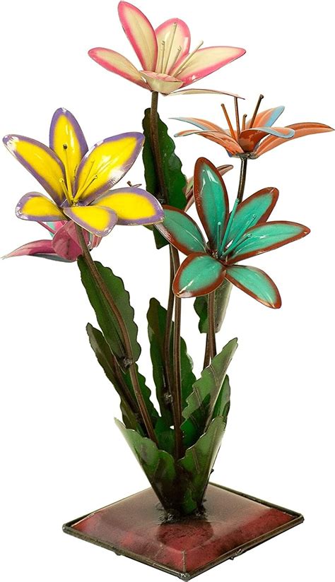 Clown Lilies Na Multi Color Floral Metal Handmade Home