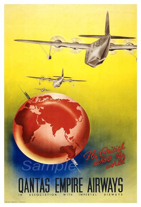 We're online 24 hours a day, 7 days a week. Vintage Qantas Airways Air Travel Poster Print | Vintage ...