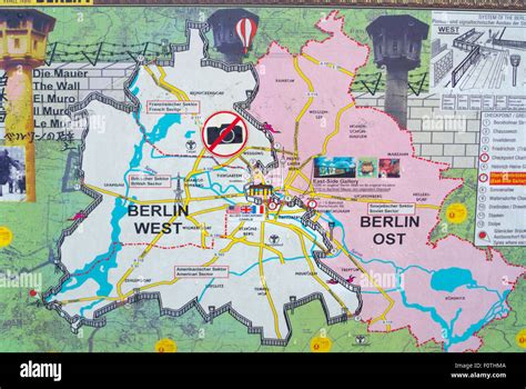 Map Showing East And West Berlin Before 1990 East Side Gallery
