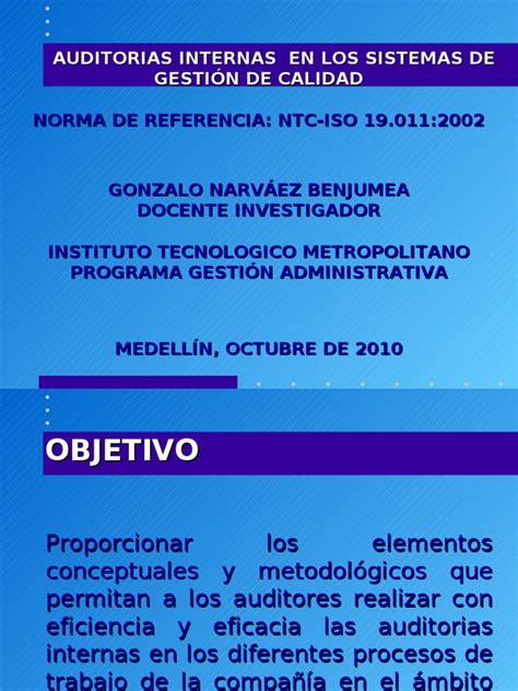 Auditorias Internas En Los Sgi Ntc Iso 19011 De 2002 Auditoría