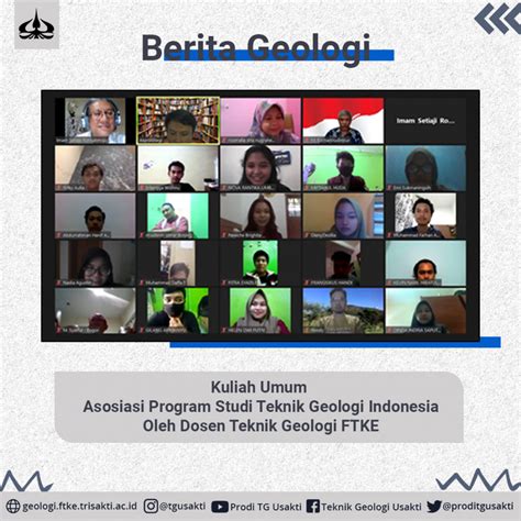 Kuliah Umum Asosiasi Program Studi Teknik Geologi Indonesia Oleh Dosen Teknik Geologi Ftke
