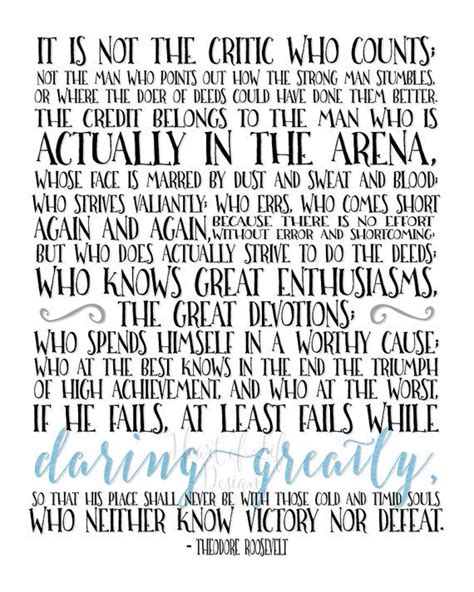 The Man In The Arena Printable Free