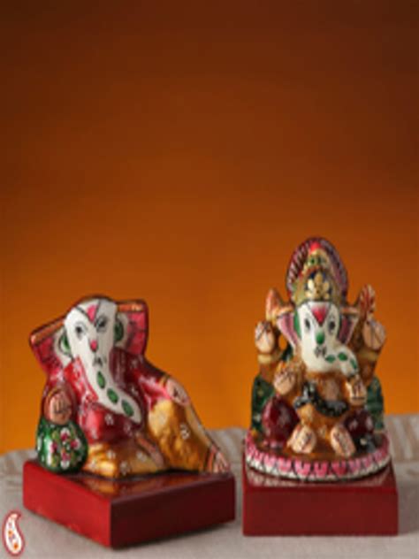 Buy Aapno Rajasthan Pieces White Yellow Ganapathi Made In Enamelled